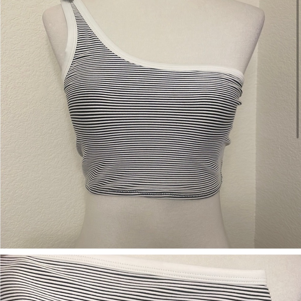 NWOT Solid & Striped Striped Rooney One-Shoulder Bikini Set - Picture 5 of 7